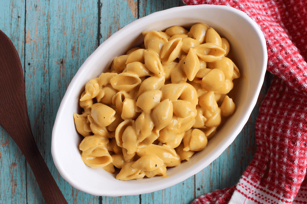 Here's a kids meal for adults, too with dairy-free mac and cheese.